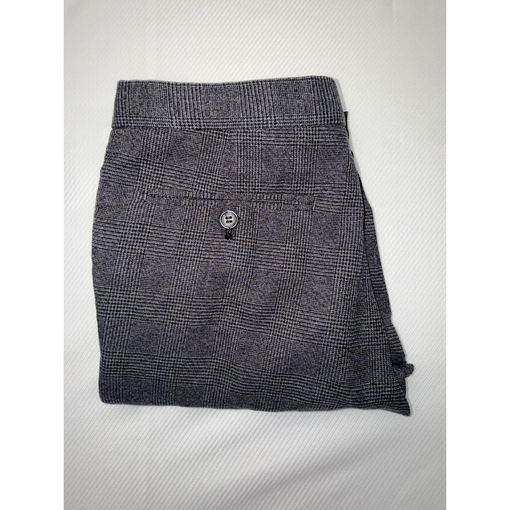 Primark Mens Skinny Fit Glen Plaid Dress Pants Grey 30/32R Tapered Slacks